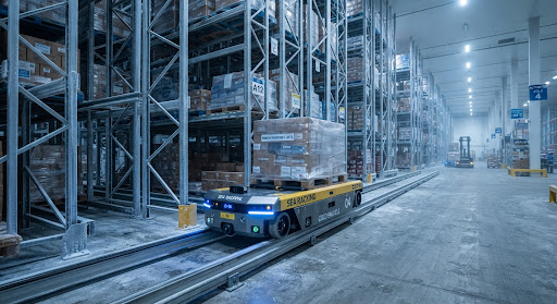 Radio shuttle racking for cold storage in sub-zero environment